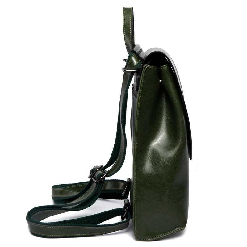 Cow Split Leather Women Backpack Waxed PU Cowhide Female Vintage Rucksack College School Student Books Bag Lady Shoulder BagsT251016