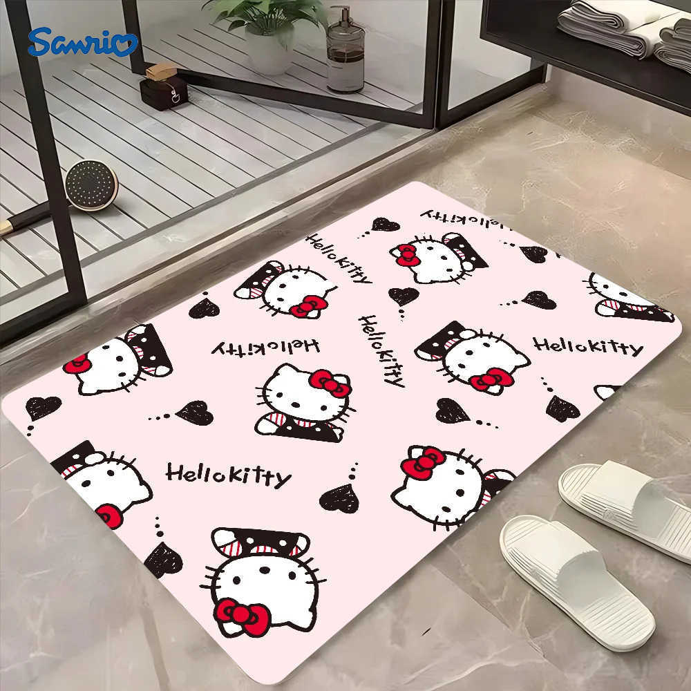 Sanrio Cute Cartoon Hello Kitty Floor Mat Doormats Home Carpet Foot Mat Bathroom Absorbent Mats AntiSlip Mats Home Decor Supplies L251016
