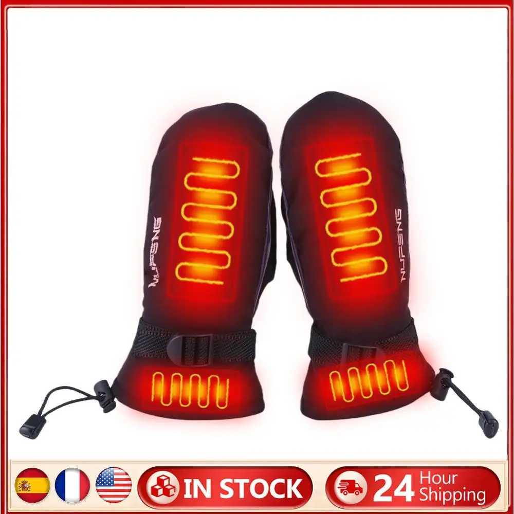 1 Pair Electric Heated Gloves Winter Cycling Motorcycle Moto Heating Gloves Warm ColdProof Rechargeable Thermal Skiing Mittens J251016