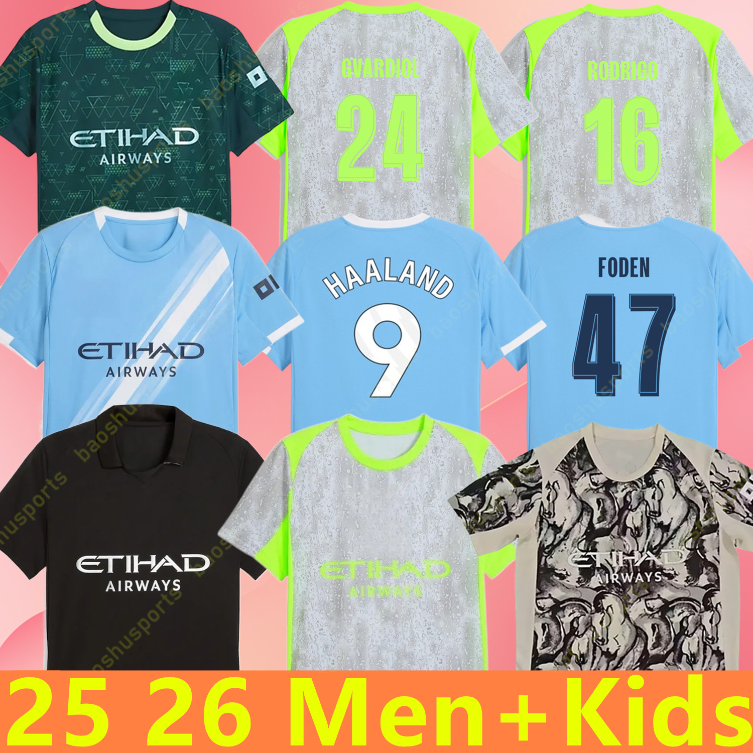 Soccer Jerseys HAALAND 25 26 DE BRUYNE PHILLIPS GREALISH FERRAN MAHREZ FODEN BERNARDO JOAO CANCELO Z RODRIGO 2025 2026 Football Shirt Men Kids Kit Sets Uniforms