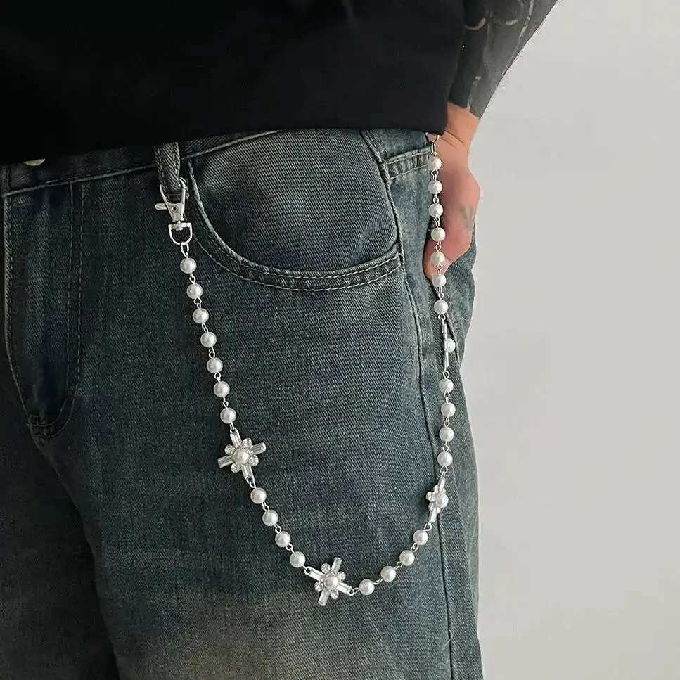Ingemark Hip Hop Rhinestone Cross Long Keychains Wallet Belt Jeans Trousers Hipster Pants Bag Chains for Men Jewelry Trend 2025 L251016TNP7