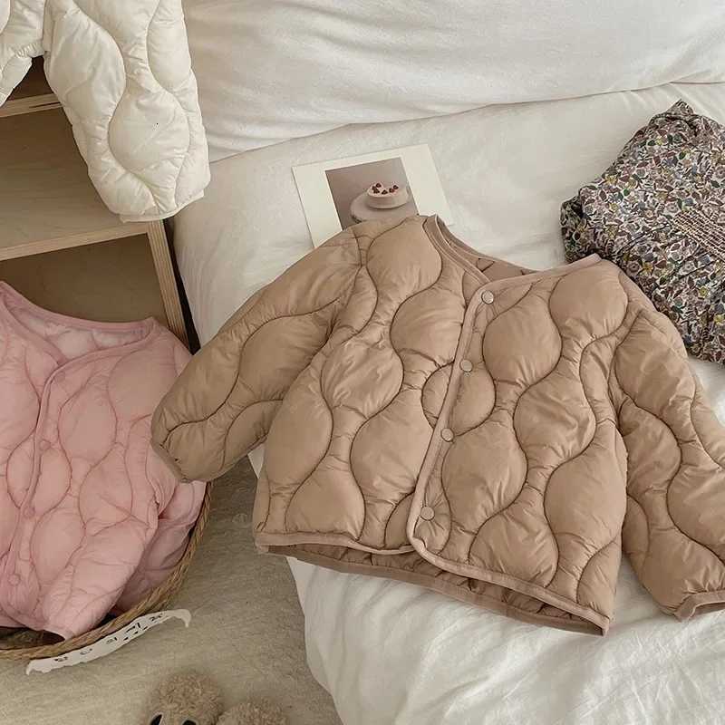 Outerwear Children Cotton Padded Coat Boys Girls Solid Color Warm Winter Jacket Simple Versatile Round Neck Campus Style Kids CoT251016