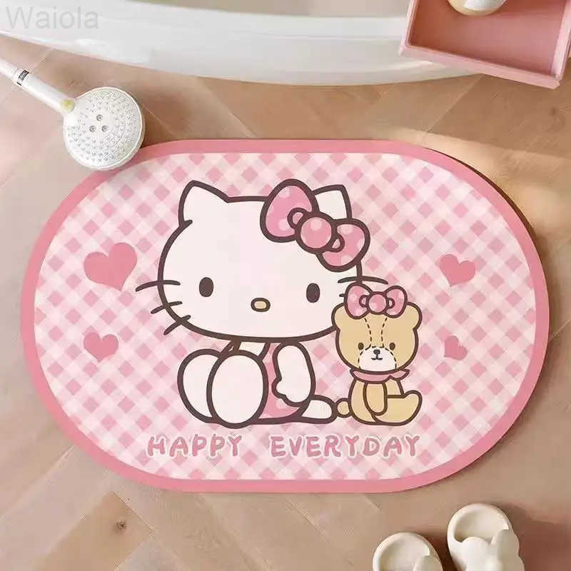 Sanrio Hot Hello Kitty Doormat Foot Mat Carpet Floor Mat Bathroom Kitchen Living Room Decoration Household Kawaii Anime Cartoon L251016
