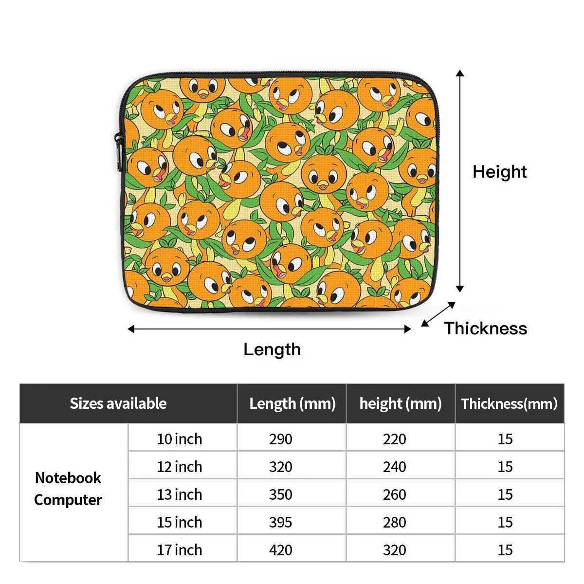 Its Orange Bird Notebook Laptop Bag Case Pouch 10 12 13 15 17 Inch For Macbook Air Pro Tablet Shockproof Case BagW251015