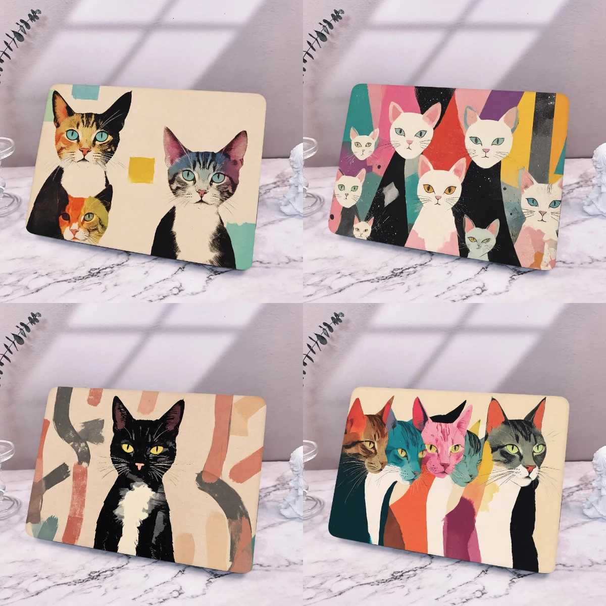 Cat Family Print Hard Case For MacBook M4 Pro 14 16 2023 M2 2022 Air 13 A2681 A2337 M1 2020 A2179 A1932 Air 13 A1466 Air15 A2941W251015