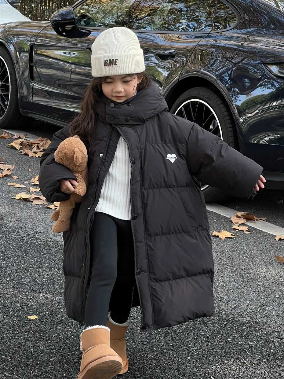 Winter Warm Cotton Padded Girls Solid Coat Waterproof Large Lapel Clothes Waist Belt Children Outwear Parkas Snowsuit TR153T251016