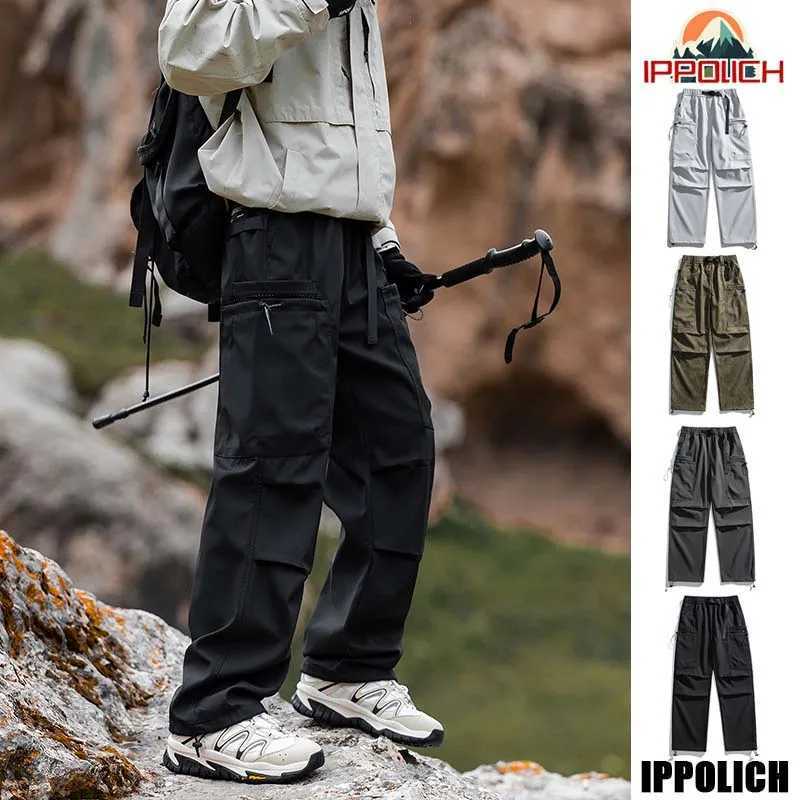 Hiking Pants Men Waterproof Windproof Breathable Elastic Waist Climbing Trekking Fishing Pants Camping Casual Overalls Trousers J251203