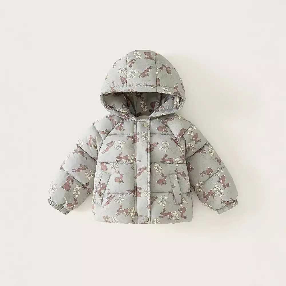 2024 New Boys and Girls Cotton Coat Fashion Children Plush Thick Cotton Jacket Winter Warm Hooded Coat for ChildrenT251016