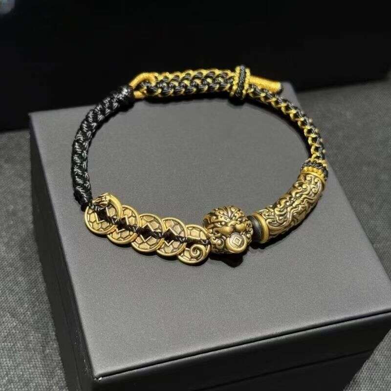 SL0500 Lucky Five Emperors Money Pixiu Taotie Pattern Bracelet Men's Jewelry Blessing Wealth Trendy Versatile ddmypluto