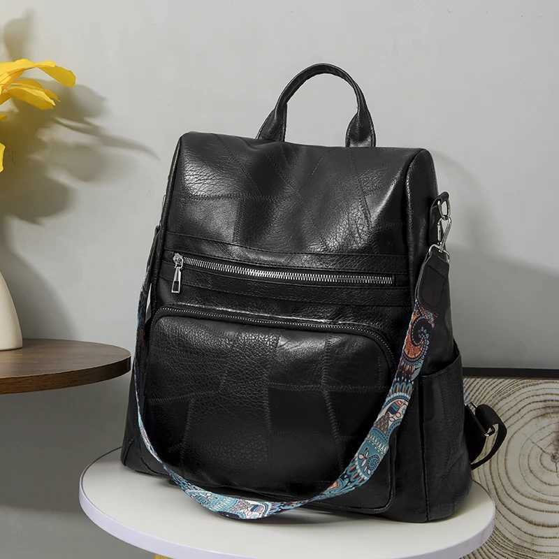 Retro PU Zipper Backpack 2025 Fashion Womens Designer Commuter Womens Schoolbag Interior Zipper Pocket Multifunctional BagT251016