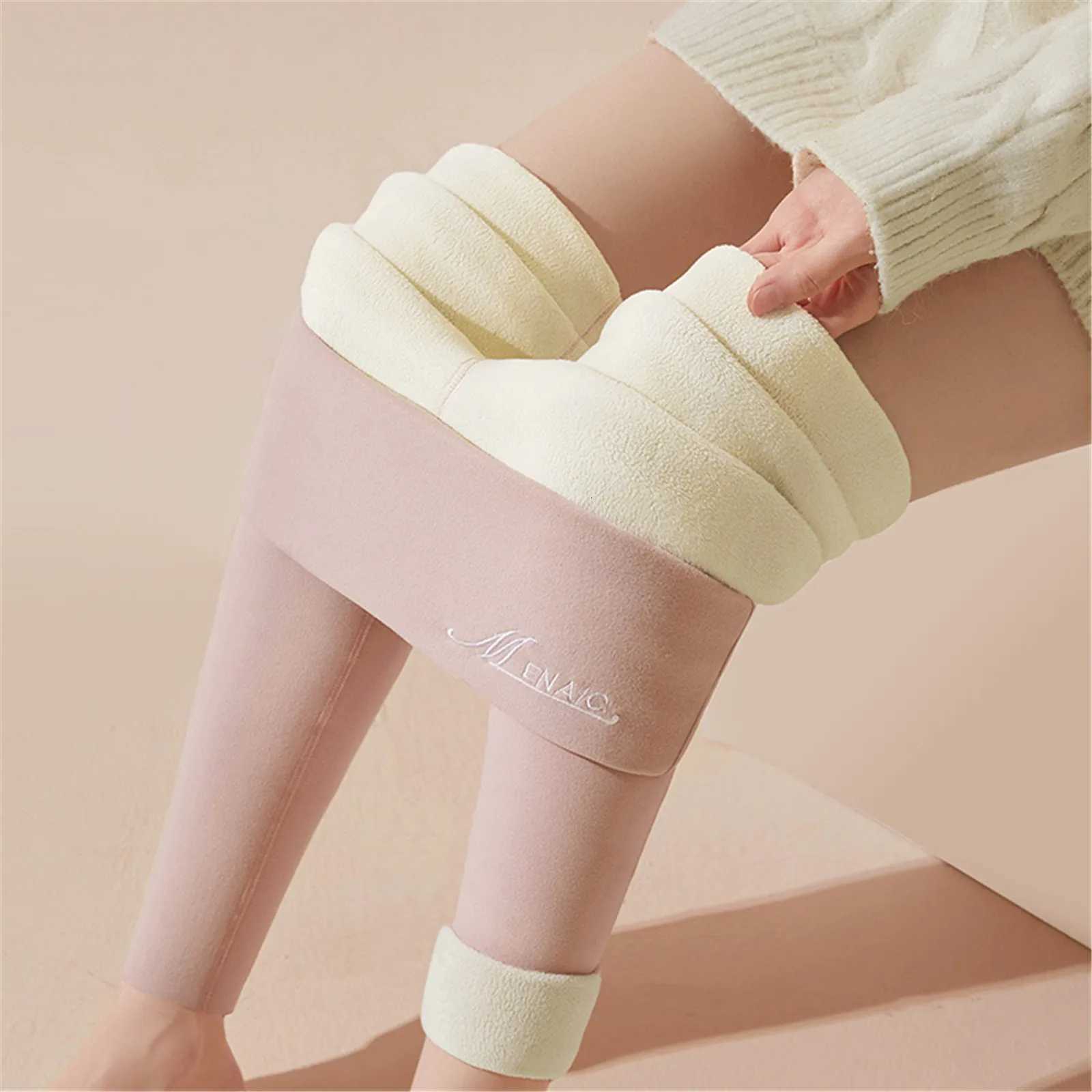 Women Winter Leggings Warm Leggins High Waist Solid Color Velvet Women Thickened Velvet Leggings Stretchy Black LeggingsT251016