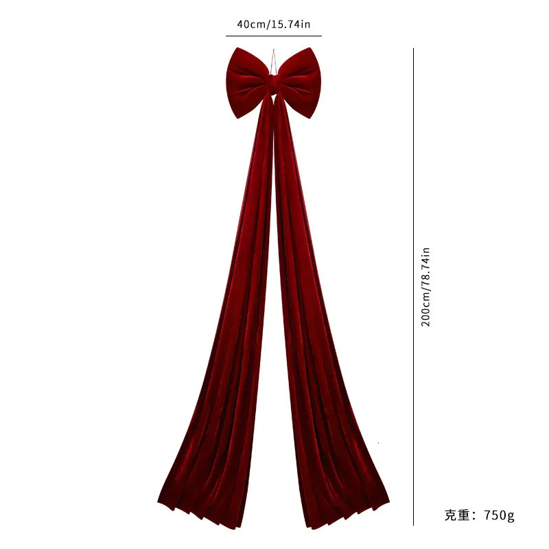 Super Large Christmas Bow Pendant Red Velvet Xmas Tree Bowknot Pendant Ornaments for Home Decor Year Party Gifts Decoration 251015