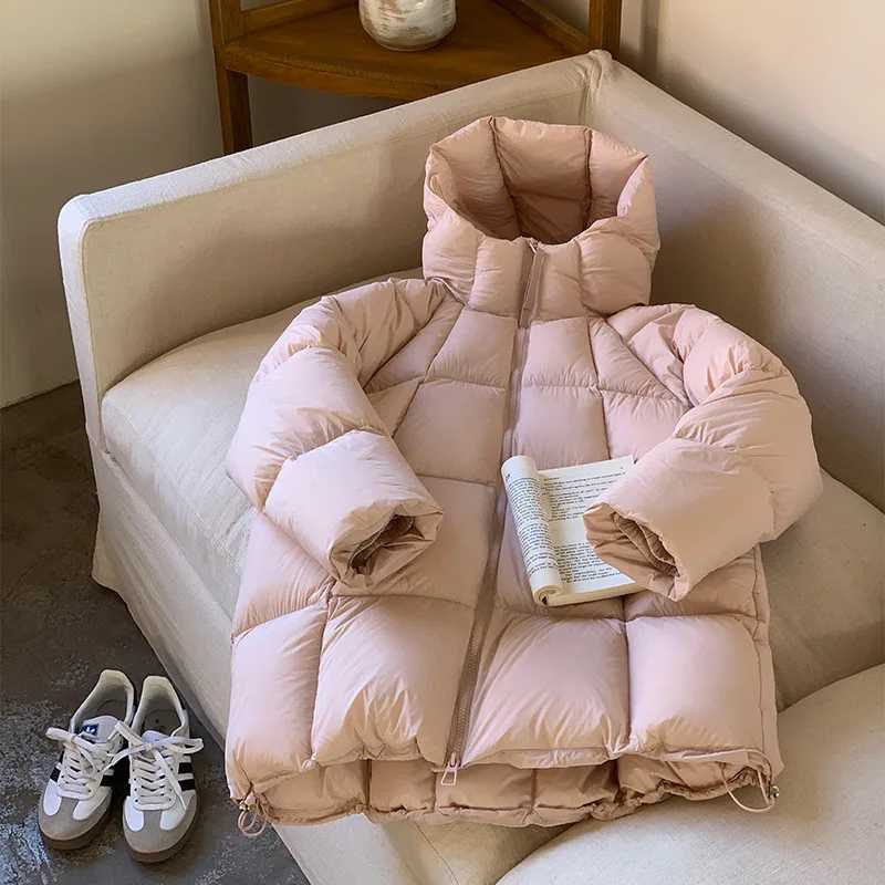 Midlength Down Cotton Coat Thicken New Grils Children Fashionable Korean Loose Casual Solid Comfortable Warm WinterT251016