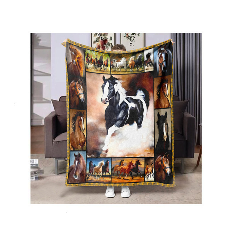 HD Digital Flannel Printed Cover Blanket Air Conditioning Blanket Small Cover Blanket Sofa Blanket