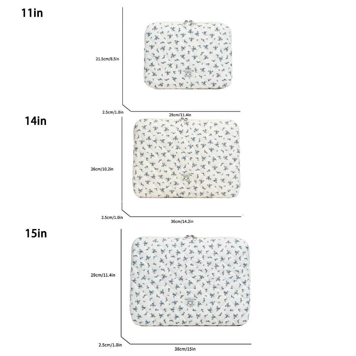 1 Pc Chic Flower Print Quilted Laptop Bag 11 Inch14 Inch15 Inch Computer Bag Protection Case Laptop Sleeve Computer Case BagW251015