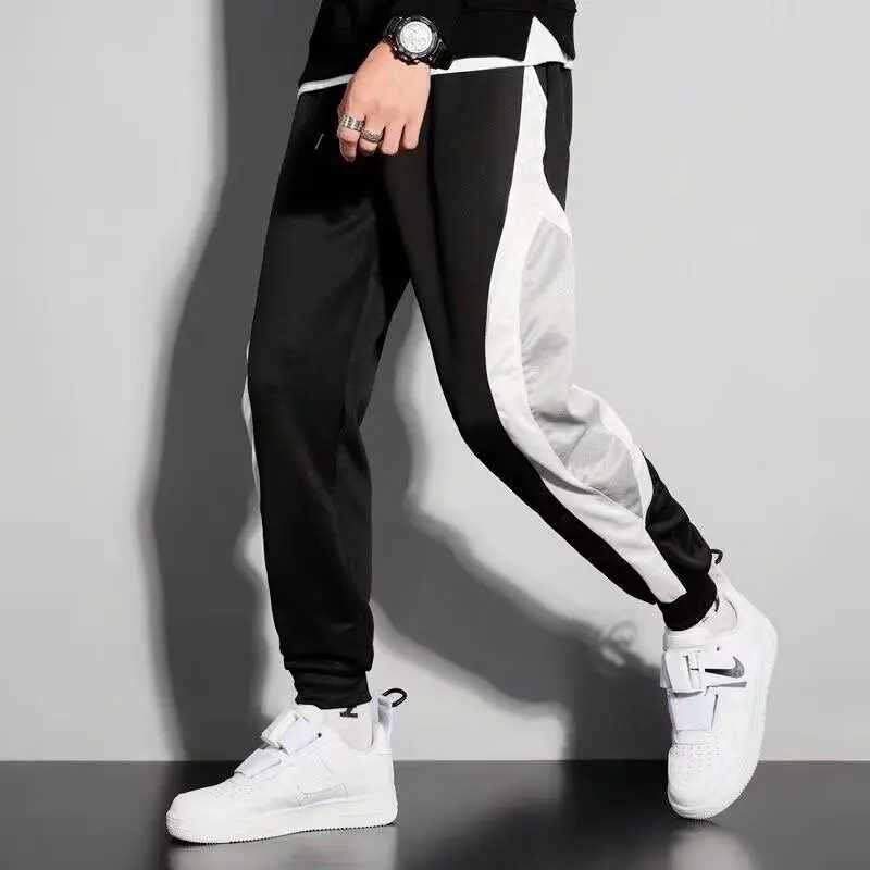 Casual sports long pants for men spring and summer sweatpants loose regular workwear pants leg tied pants Korean version tre J251203