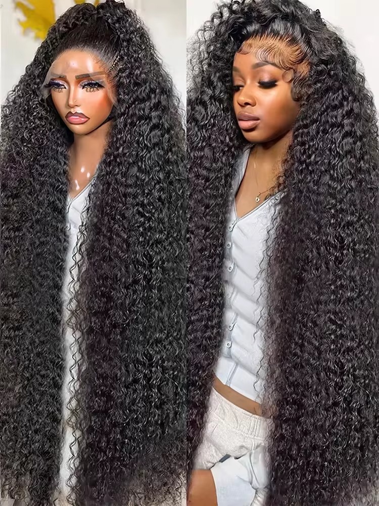 36 Inch Burmese Curly Hair Wig 13x4 Hd Transparent Lace Front Wigs Deep Wave Wig Human Hair 13x6 Wear and Go Glueless Wig