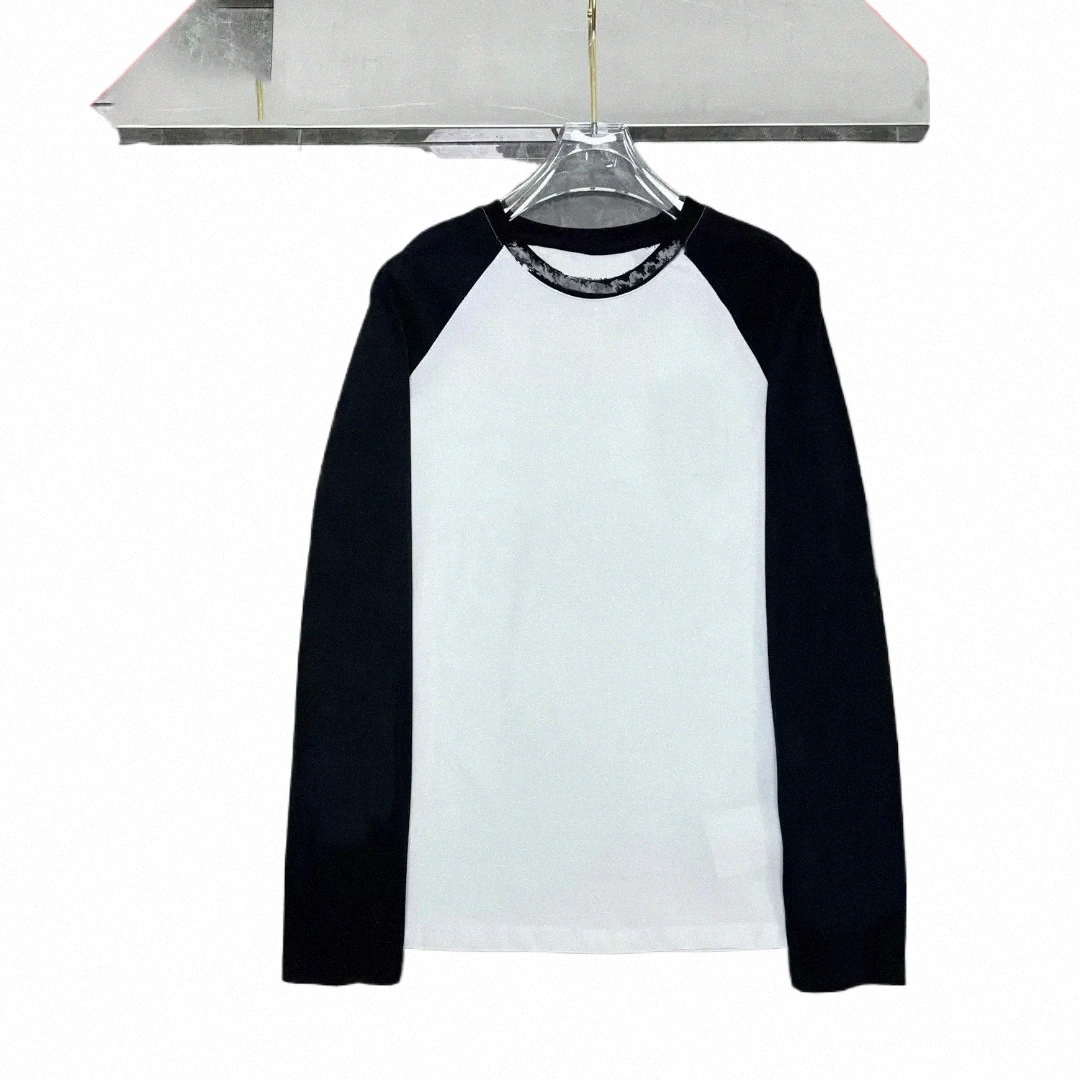 fashion men t shirt tshirt mens Hip hop loose long sleeves tees classic printed pattern design mens black white shirts Z9RP#