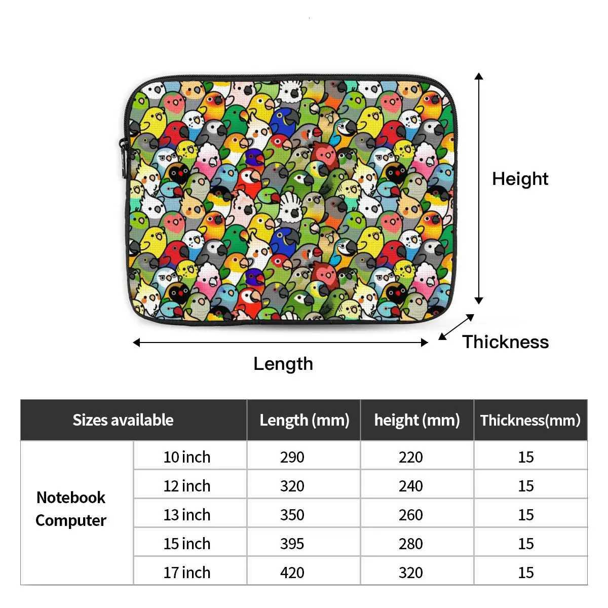 Shockproof Case 12 13 15 17 Everybirdy Pattern Rainbow Birds Laptop Liner Sleeve Notebook Bag CaseW251015