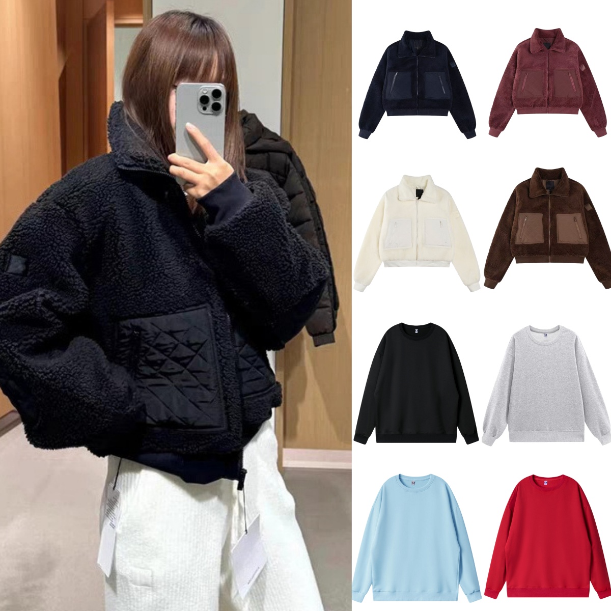 2026 Autumn winter Hot Sale Pullover Sportswear Yoga Jacket & Gym Shorts Socks Outfits Pant Set Oversized Casual High Quality Jacket Pant aloliness women clothes Set
