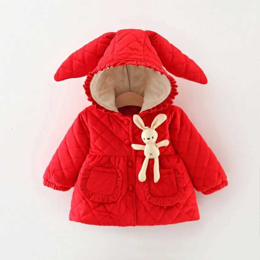 9 Months To 3 Years Old Winter New Red Christmas Party Baby Girl Coat Thick And Warm ChildrenS Long Sleeved ClothesT251016