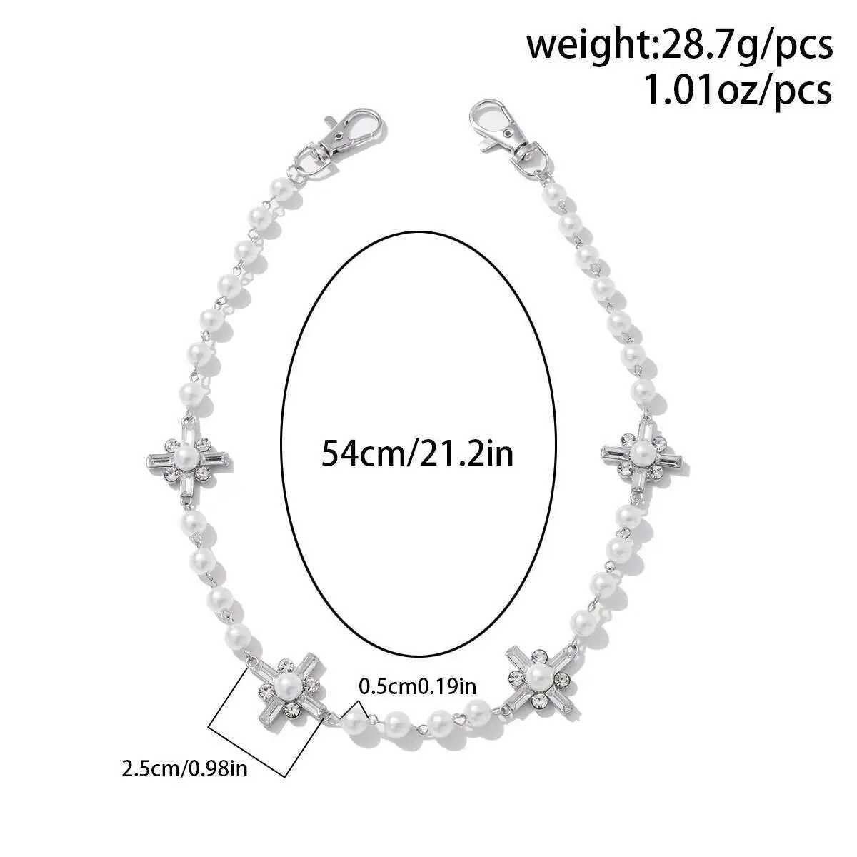 Ingemark Hip Hop Rhinestone Cross Long Keychains Wallet Belt Jeans Trousers Hipster Pants Bag Chains for Men Jewelry Trend 2025 L251016TNP7