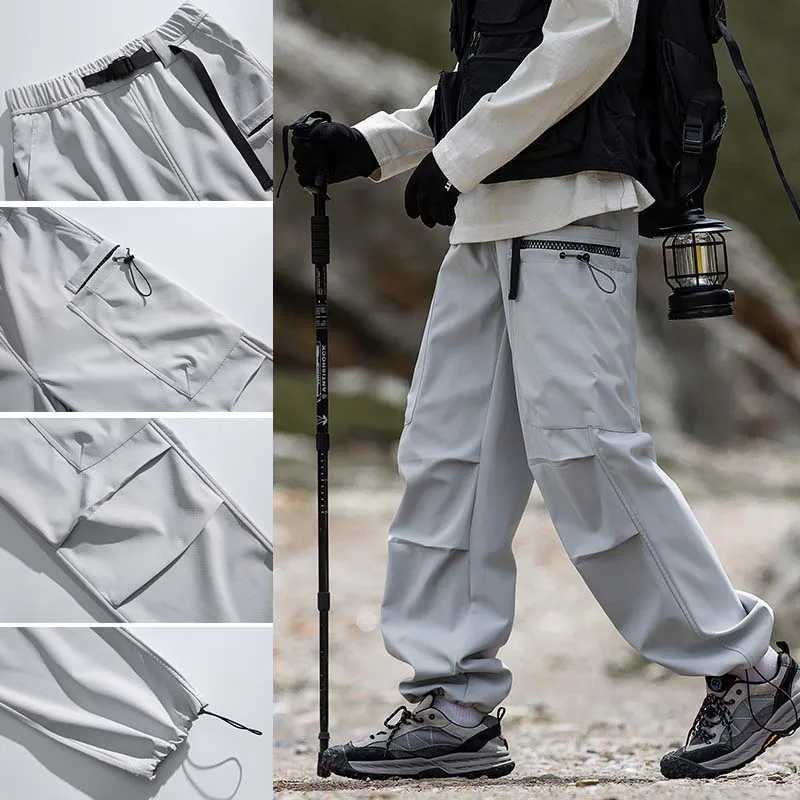 Hiking Pants Men Waterproof Windproof Breathable Elastic Waist Climbing Trekking Fishing Pants Camping Casual Overalls Trousers J251203
