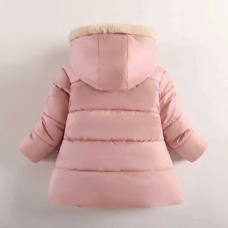 New 2025 05 years old winter thickened warm jacket hooded velvet outdoor boys cotton jacket windproof jacketT251016