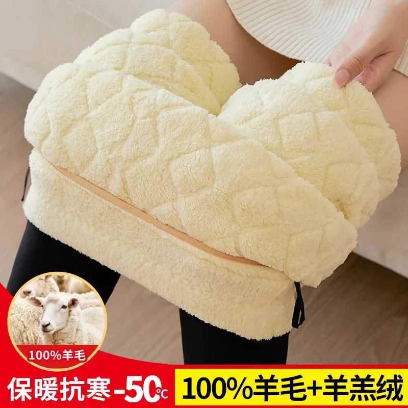 Women Leggings Silk Filling Pants Winter Thick Fleece Wool Highwaist Legging Extra Thick Warm Thermal 800g Thicken TrousersT251016