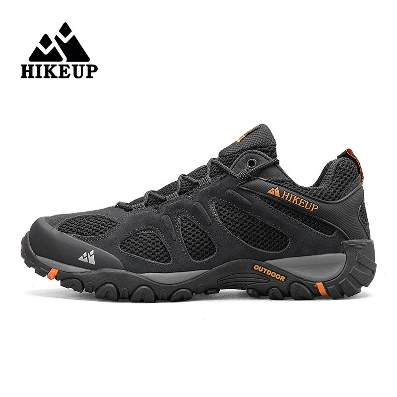 HIKEUP Nonslip Wear Resistant Mens Outdoor Hiking Shoes Breathable Splashproof Climbing Men Sneaker Hunting Mountain Shoes 251010