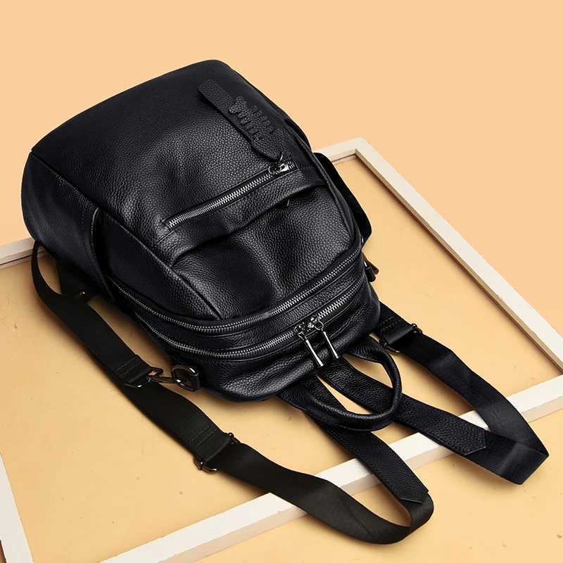 Women Soft Genuine Leather Backpacks Purse Antitheft Fashion Rucksack Multifunction Travel Shoulder Bags Back pack for FemaleT251016