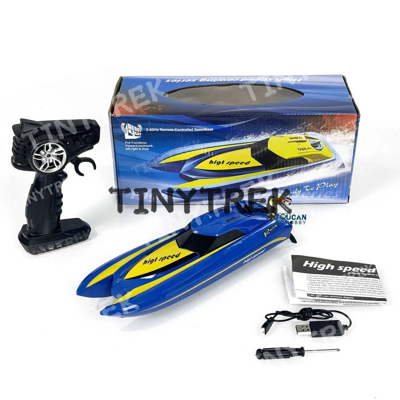 RC Dwe76 RTR Electric Racing High Speed Boat 2.4Ghz Radio Control Ship Model Toy For Kids Adults Outdoor Gifty240810