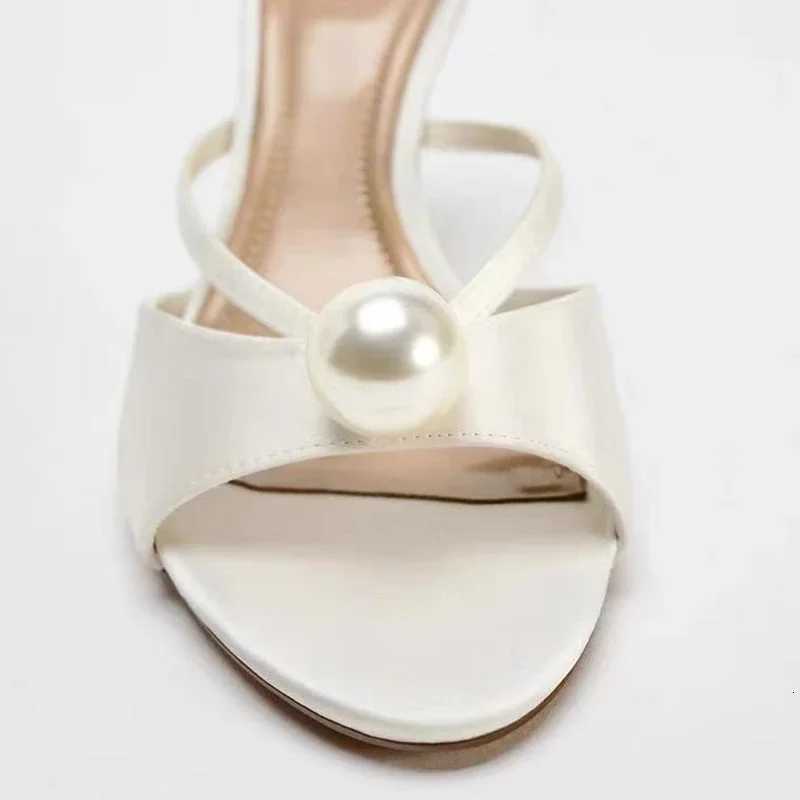 Luxury String Bead Brand Designer Slippers Women High Quality Satin Narrow Band Slide Sandals Elegant Opentoe Party Dress Shoes Z251015