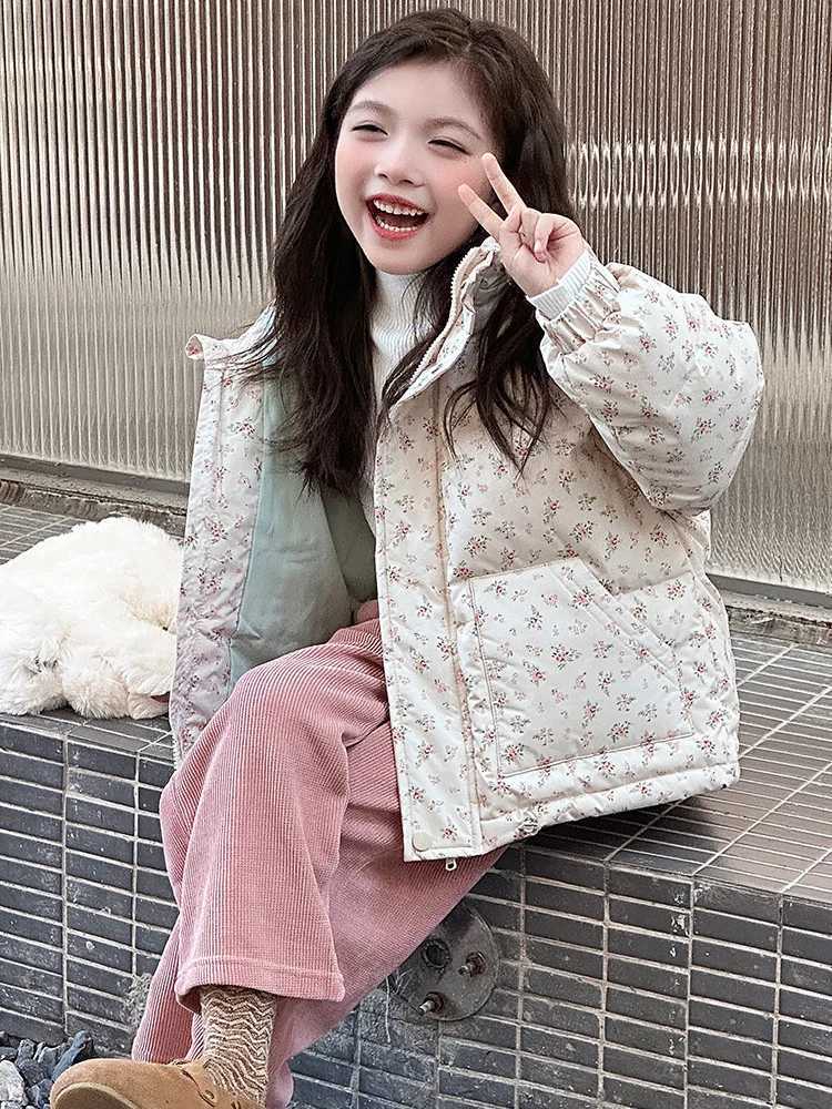 Fashion Baby Girls Winter Clothes Thick Warm Floral Cotton Kids Coat Children Princess Padded Jacket XMP503T251016