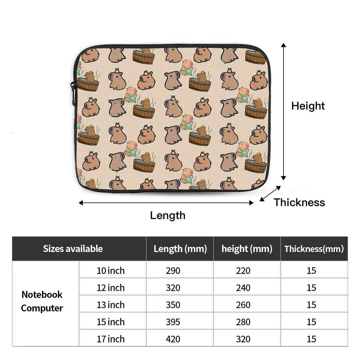 Capybara Group Notebook Laptop Bag Case Pouch 10 12 13 15 17 Inch For Macbook Air Pro Tablet Shockproof Case BagW251015