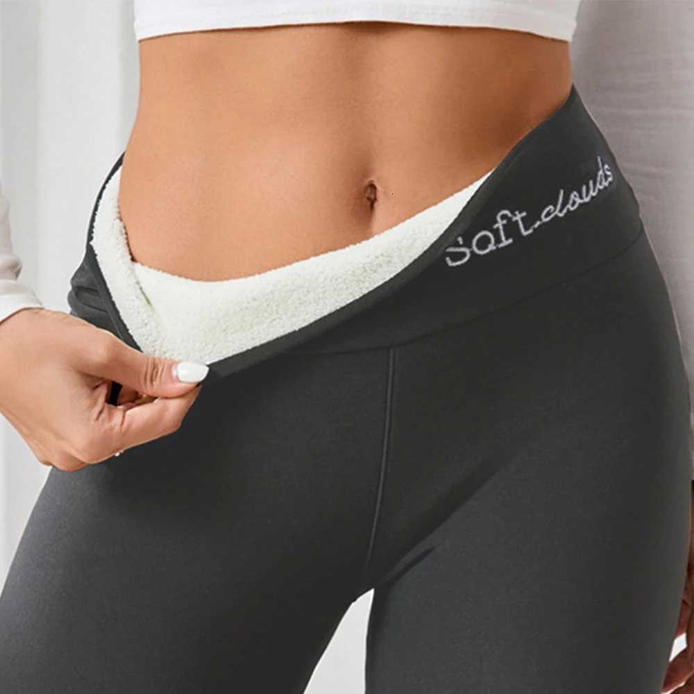 Embroidered Fleece Leggings Winter Warm Pants for Women High Waist Thikcened Tights Casual Elastic Comfortable Thermal LeggingT251016