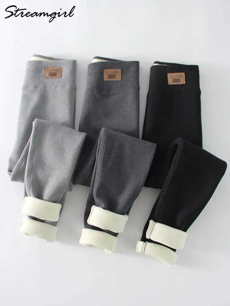 Warm Winter Leggings Women Lambs Wool Skinny Pants High Waist Thick Fleece Legging Ladies Black Winter Leggings Women Warm 2024T251016