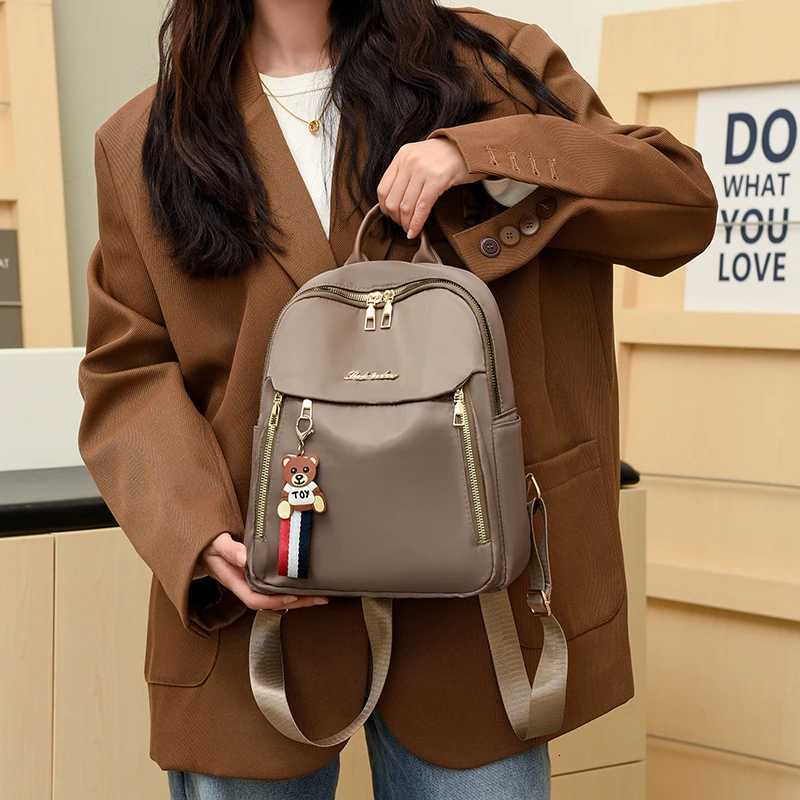 Large Capacity Women Backpacks Simple Black Travel Bag Solid Harajuku Student Schoolbag Casual Womans Nylon Small BackpackT251016