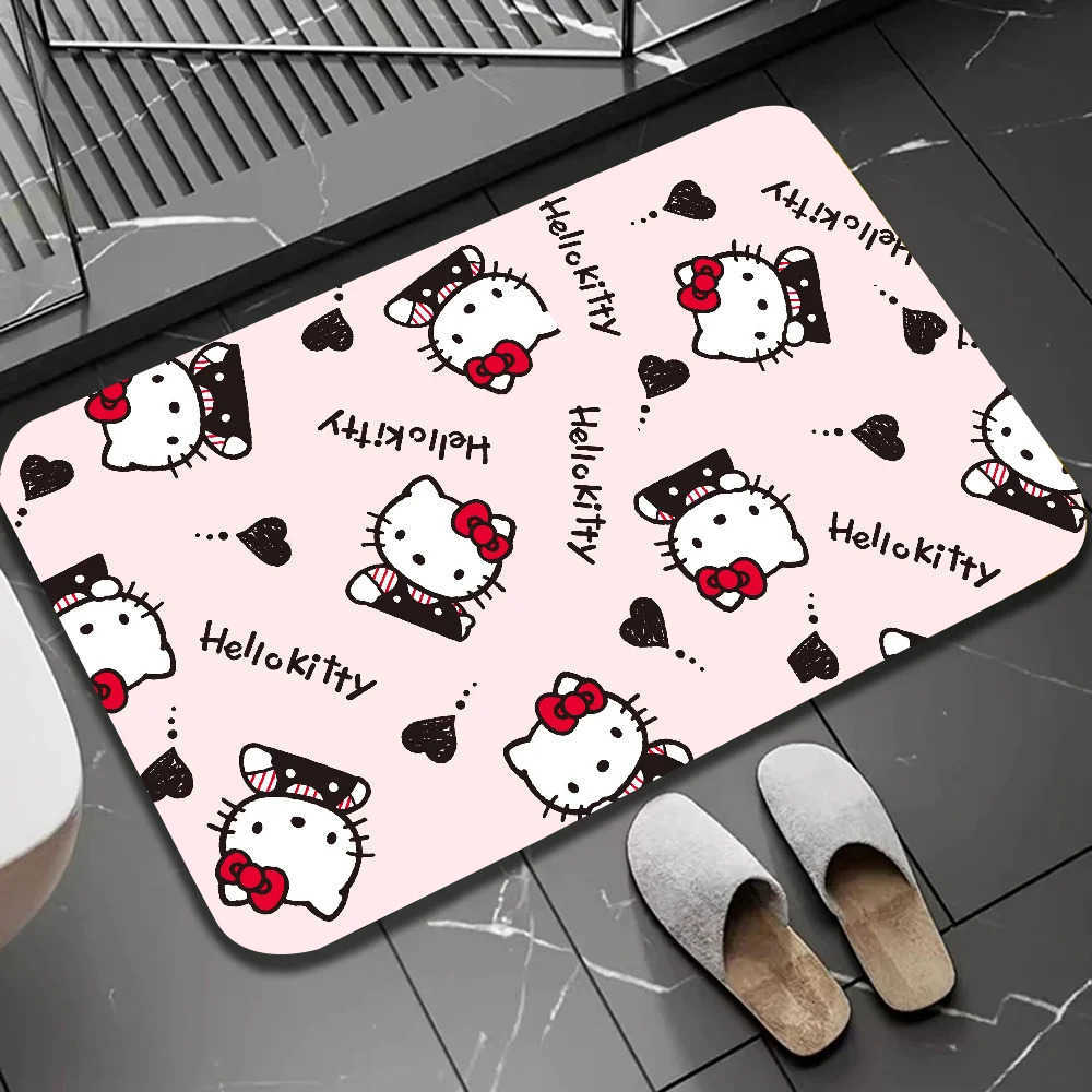 Sanrio Cute Cartoon Hello Kitty Floor Mat Doormats Home Carpet Foot Mat Bathroom Absorbent Mats AntiSlip Mats Home Decor Supplies L251016