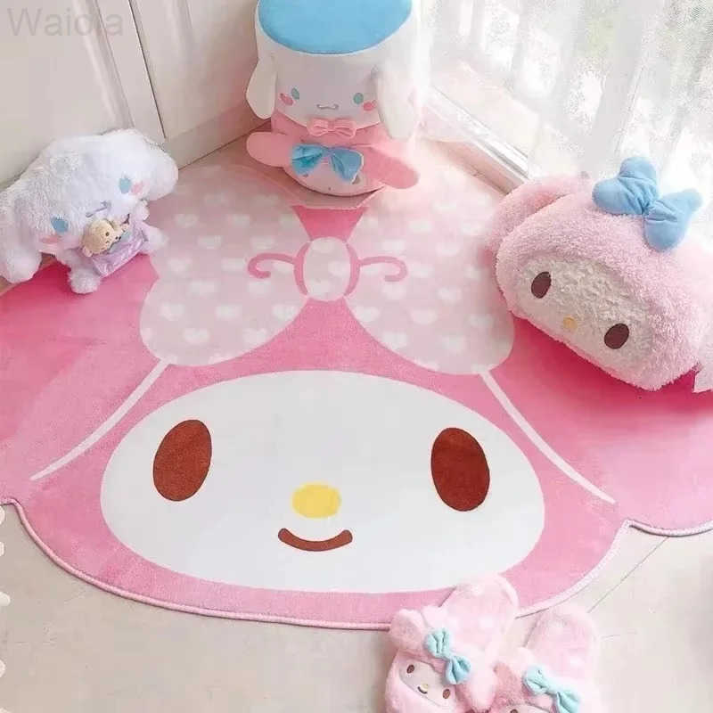 Sanrio My Melody Girls Bedroom Decorative Carpet Pashmina Floor Mat Bedside Blanket Dressing Table Cushion Gift for Bedroom Decor L251016