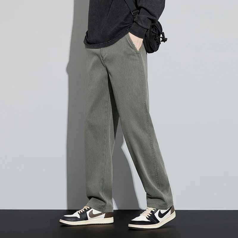 Mens Outdoor Lyocell Loose Straight Denim Pants 2025 Autumn Winter Waist Elastic Casual Versatile Pants Plus Size 5XL J251016