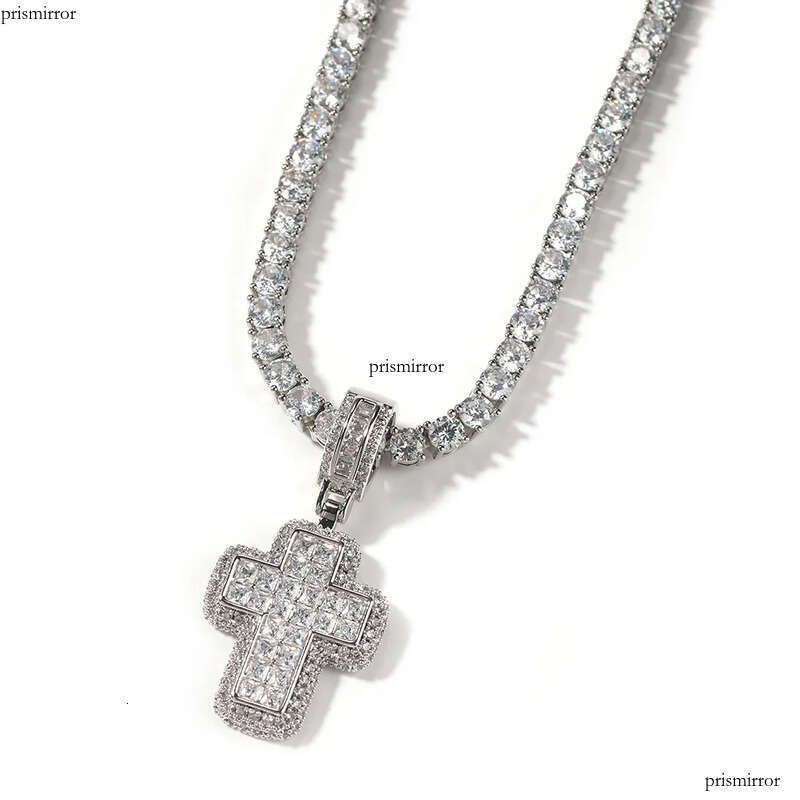 Iced Out Cross Pendant Gold Sier Hip Hop Necklace Jewelry For Men