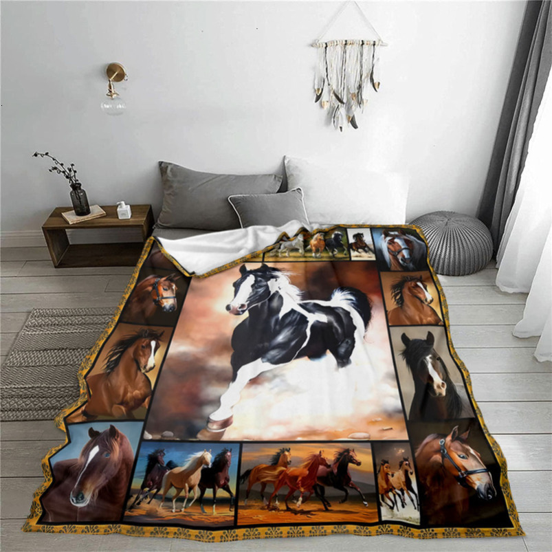 HD Digital Flannel Printed Cover Blanket Air Conditioning Blanket Small Cover Blanket Sofa Blanket