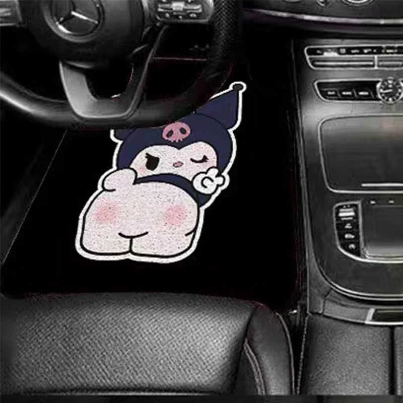 Sanrio 2pcs Kawaii Hello Kitty Car Floor Mats Kuromi Cinnamoroll Anime Cartoon Sweet Fashion Exquisite Universal Decoration Mats L251016