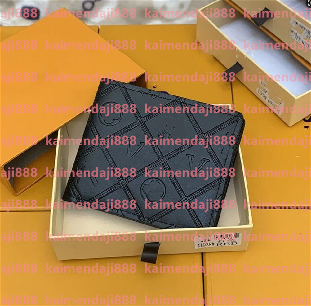 HOT Designer mens brand wallets luxury Damier Graphite purses embossed flower letter small credit card holders male fashion money clutch bags