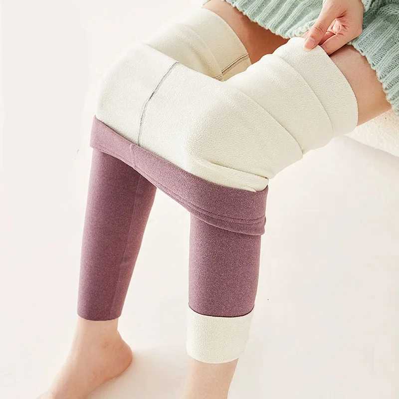 2025 Fall Winter New Velvet Padded Leggings Woman Sexy Tights Warm Fleece Leggings Lady Solid High Waist Elastic Yoga SweatpantsT251016