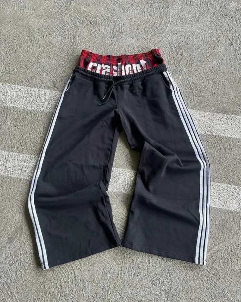 Fashion Simple Striped Casual Pants Y2K Retro Harajuku Loose Straight Pants High Waist Loose Hip Hop Pants for Men and Women J251203