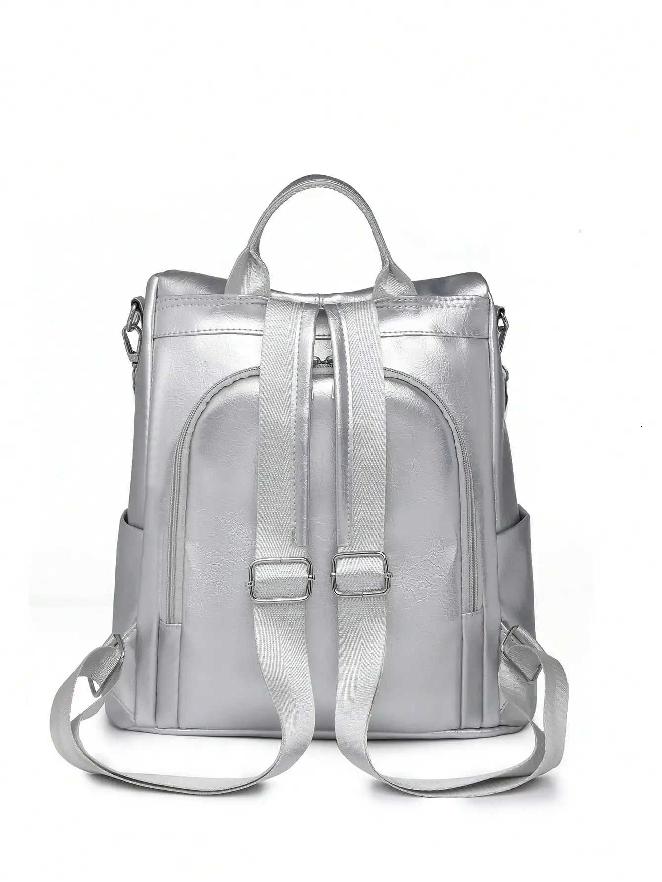 Women Simple Solid Color Large Capacity Waterproof Backpack Versatile And Fashionable Suitable For StudentT251016