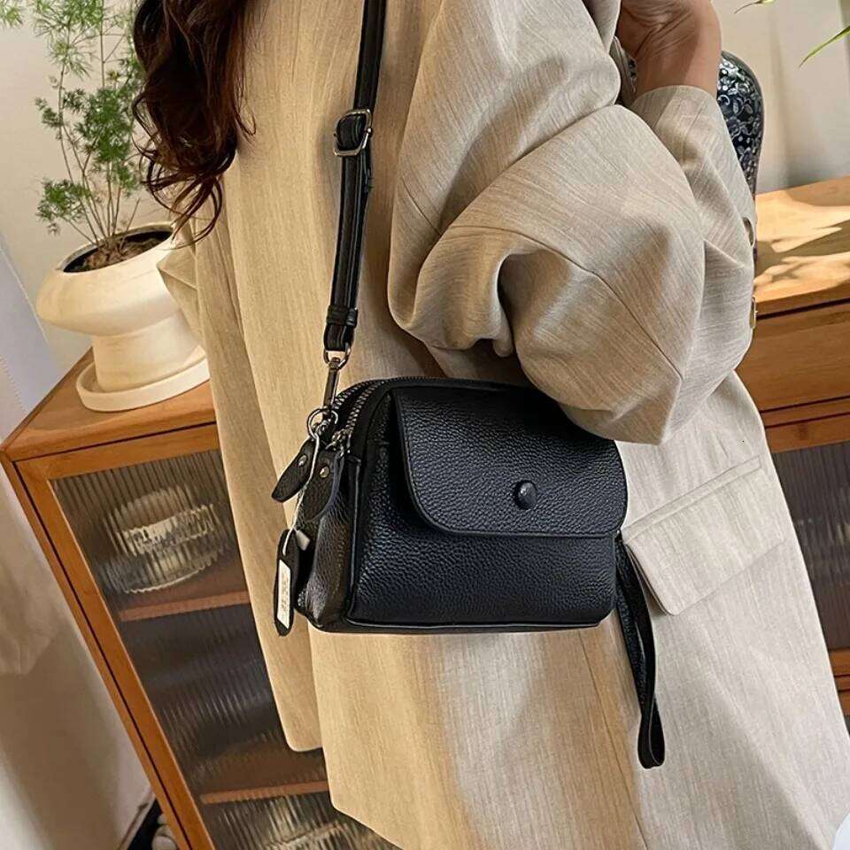 Genuine Leather 2 Layers Women's Cowhide Crossbody For Women Girls Purses Wallet Clutch Phone Shoulder Bag New Suotong251016 Suotong251016 Suot25