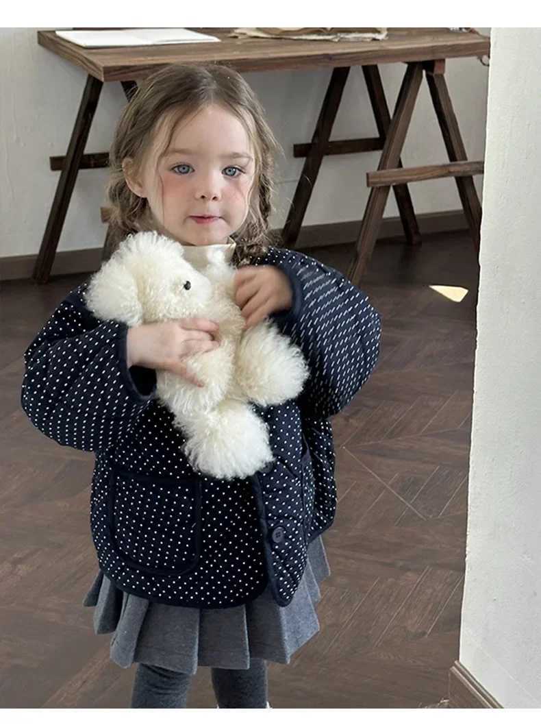 2024 New Children Clothing Children Korean Style Simple Casual Jacket Autumn and Winter Children Clothing Cotton JacketT251016